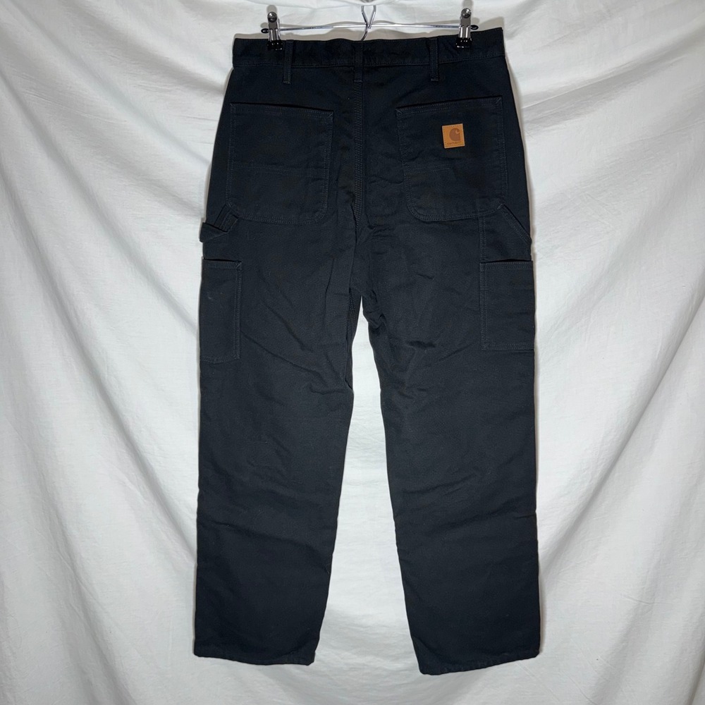 Carhartt B111 BLK Flannel Lined Carpenter Pants Black 33x30 Loose Original Fit